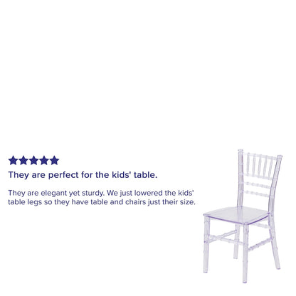 Kids Resin Stacking Chiavari Chairs for Formal Events (Set of 10)