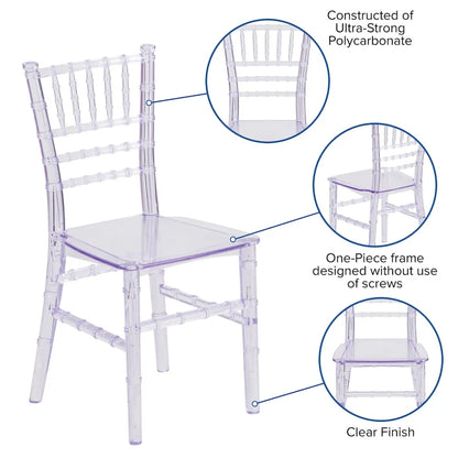 Kids Resin Stacking Chiavari Chairs for Formal Events (Set of 10)