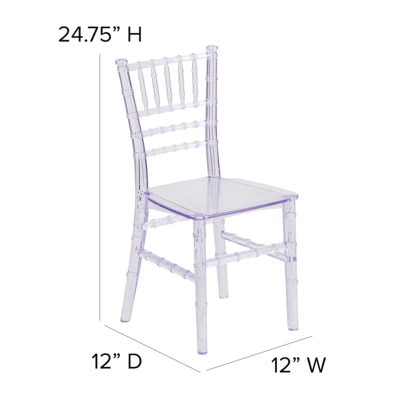 Kids Resin Stacking Chiavari Chairs for Formal Events (Set of 10)