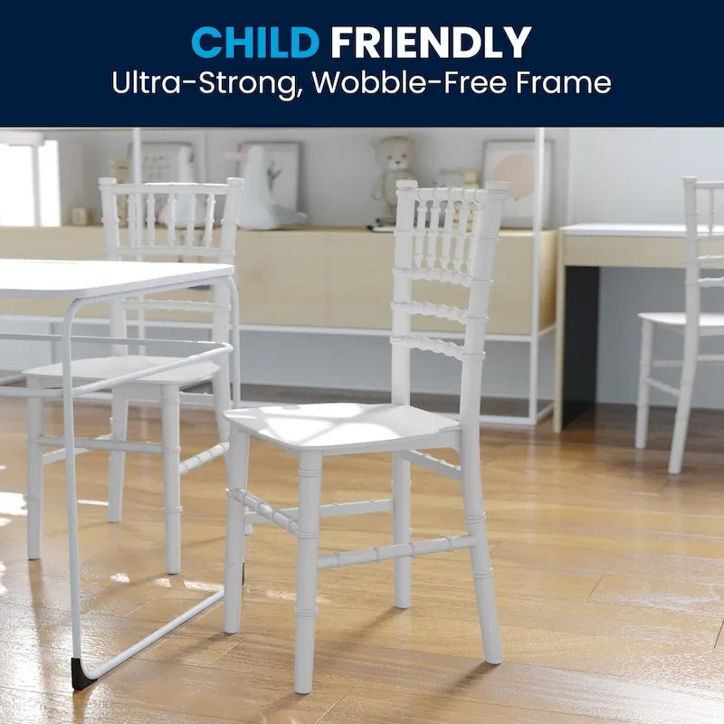 Kids Resin Stacking Chiavari Chairs for Formal Events (Set of 10)