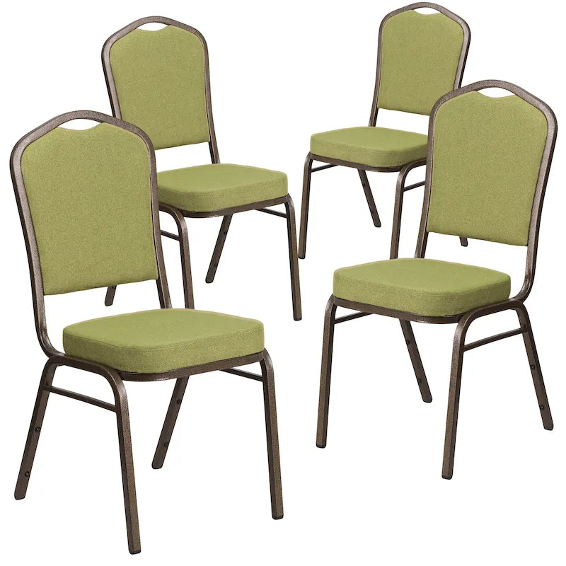 Steel/ Fabric Crown Back Stacking Banquet Chair (Set of 4)