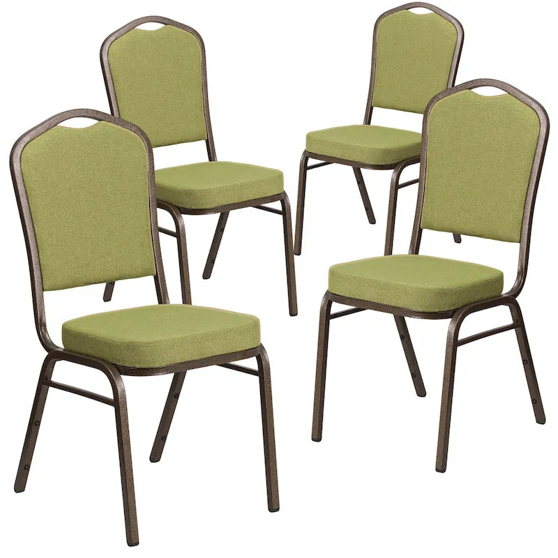 Steel/ Fabric Crown Back Stacking Banquet Chair (Set of 4)