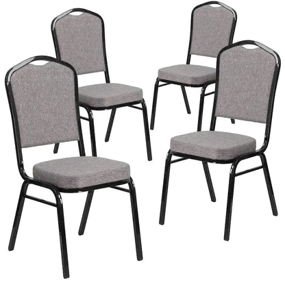 Steel/ Fabric Crown Back Stacking Banquet Chair (Set of 4)