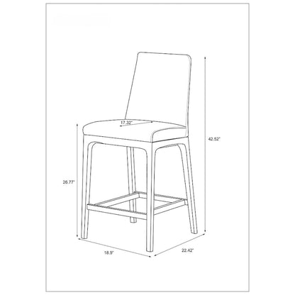 Somette Modern Counter Stool with Solid Wood Base