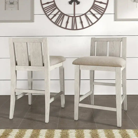 Beck Two-Tone Fabric Counter Height Chair (Set of 2) by iNSPIRE Q Classic