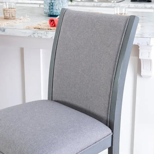 Robyn Grey Upholstered 25-Inch Counter Stool (Set of 2)