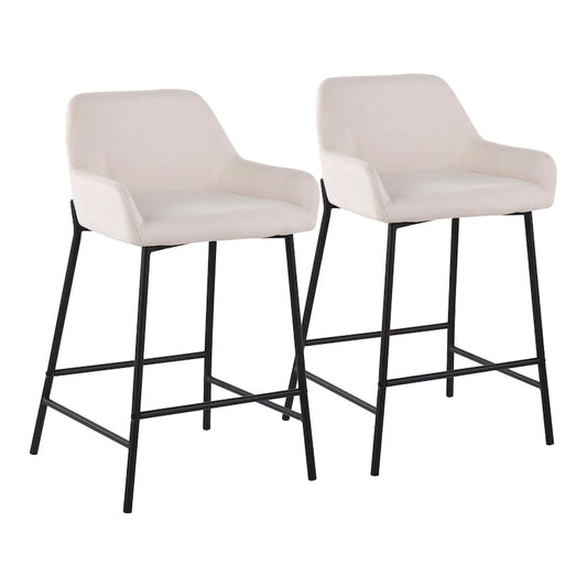 Carbon Loft Galotti Black Fixed-Height Upholstered Counter Stool - Set of 2