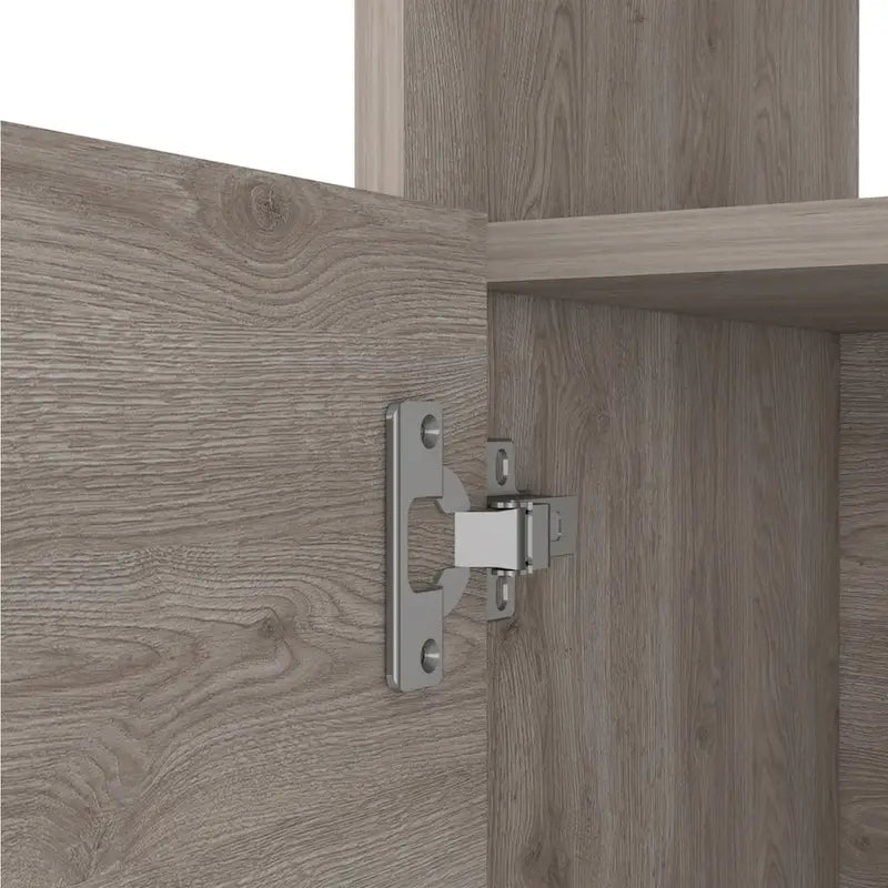 FM Furniture Bristol Nightstand with Cabinet and Open Shelf