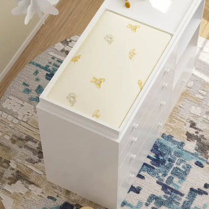Timechee 47 Heavy Changing Table Drawers Dresser Chest White Cabinet