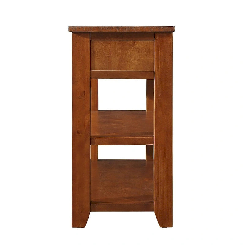 48 Solid Pine Wood Top Console Table with 3 Storage Drawers