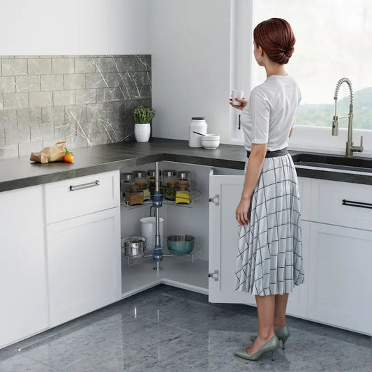 Dowell Lazy Susan 24 Diameter - 270 Degree Double Rack Stainless Steel