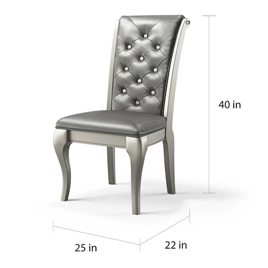 Mora Glam Faux Leather Dining Chairs (Set of 2) by Furniture of America