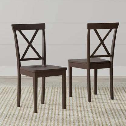 3-Piece Dining Set, 42 Round Drop-Leaf Table and X-Back Chairs