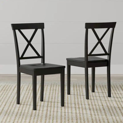 3-Piece Dining Set, 42 Round Drop-Leaf Table and X-Back Chairs
