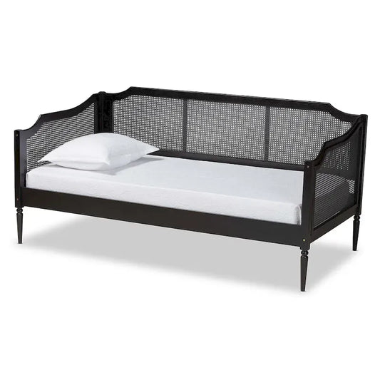 Ogden Mid-Century Modern Synthetic Rattan Daybed-Twin