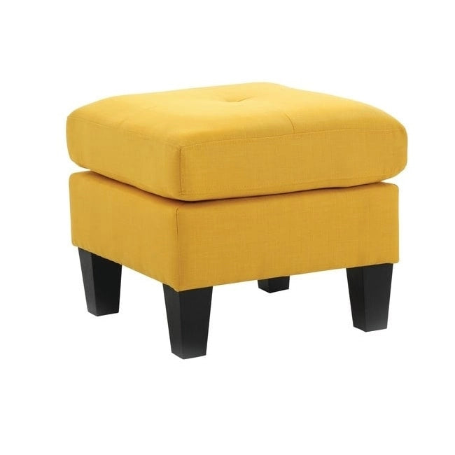 Twill Tufted Ottoman