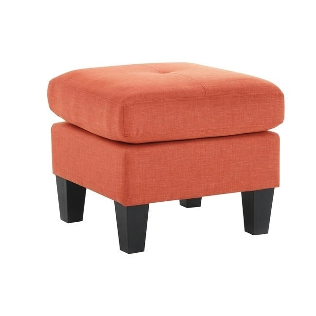 Twill Tufted Ottoman