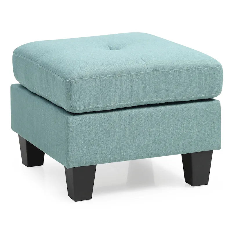 Twill Tufted Ottoman