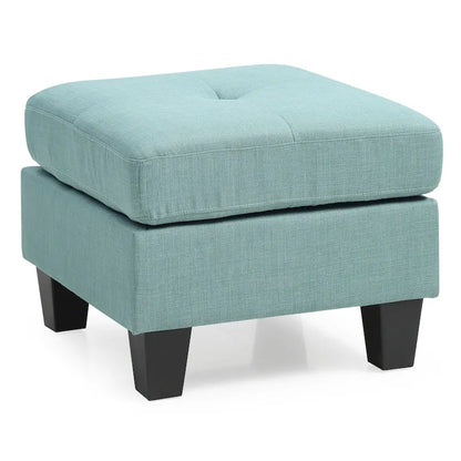 Twill Tufted Ottoman
