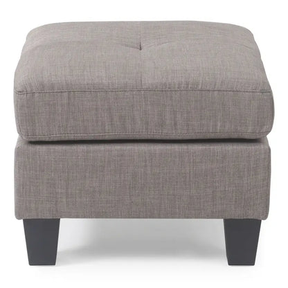Twill Tufted Ottoman