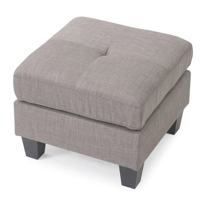 Twill Tufted Ottoman