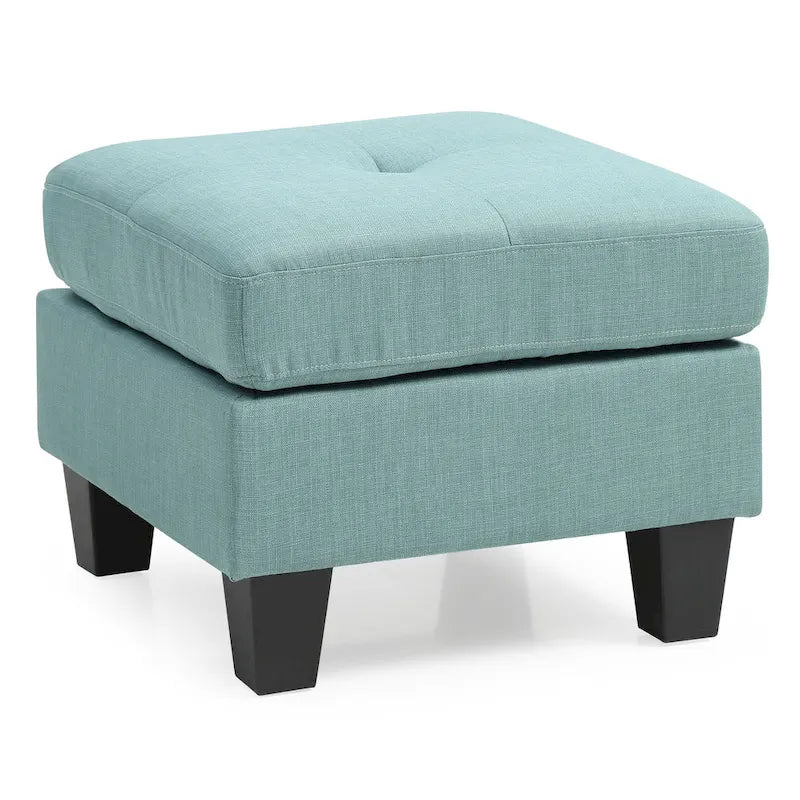 Twill Tufted Ottoman