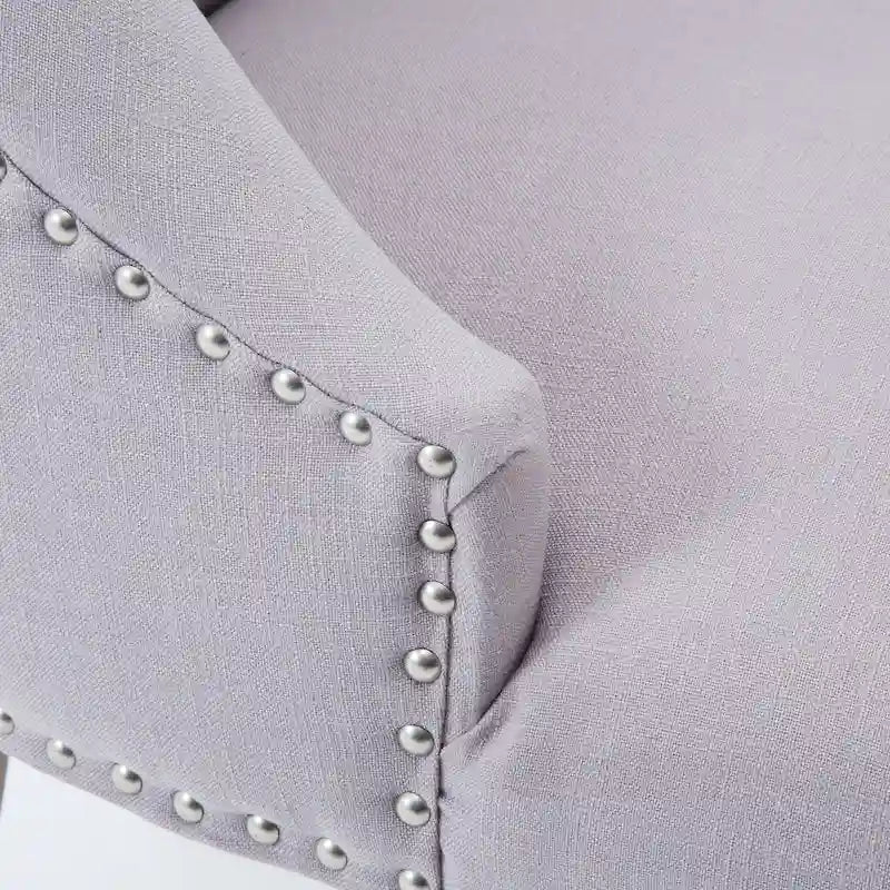 Mid-century Modern Dining chairs Button Tufted Accent Chairs with Nailhead Trim Set of 2