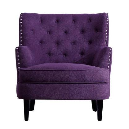 Moser Bay Mignon Velvet / Linen 30 Wide Tufted Wingback Accent Chair