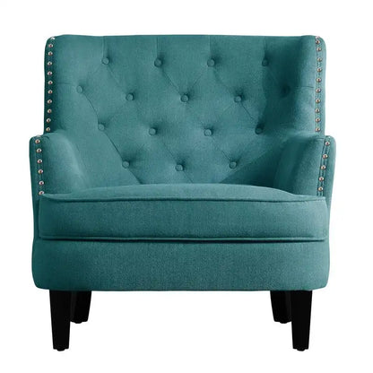 Moser Bay Mignon Velvet / Linen 30 Wide Tufted Wingback Accent Chair