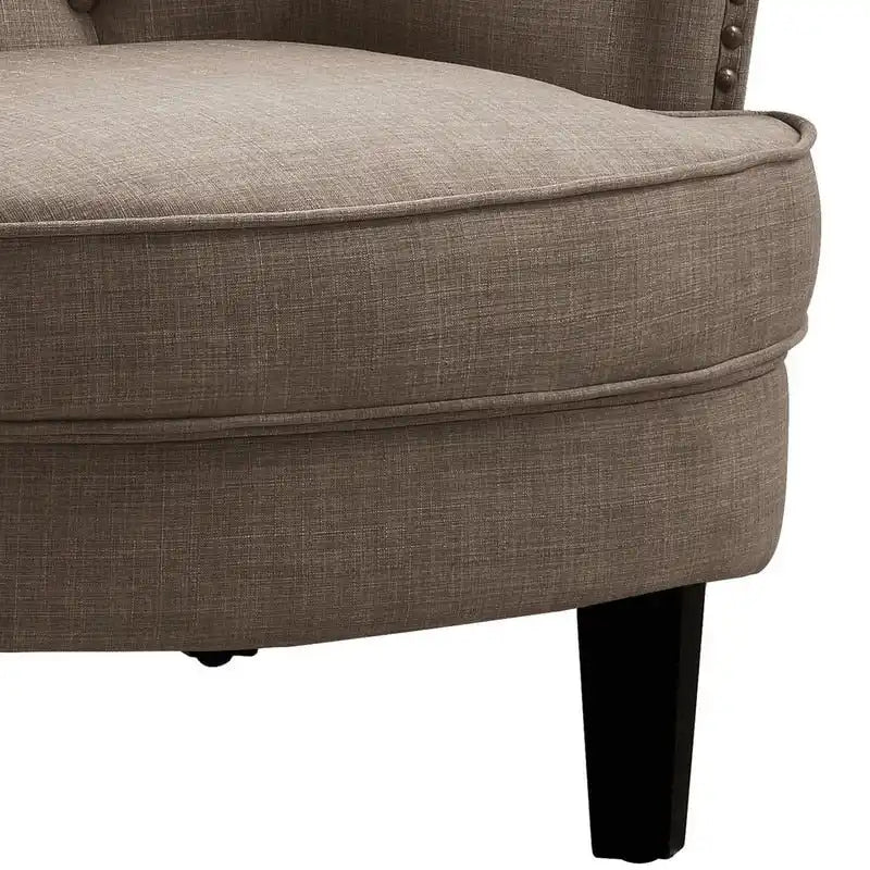 Moser Bay Mignon Velvet / Linen 30 Wide Tufted Wingback Accent Chair