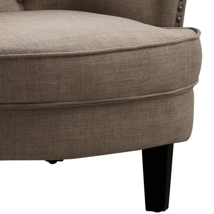 Moser Bay Mignon Velvet / Linen 30 Wide Tufted Wingback Accent Chair