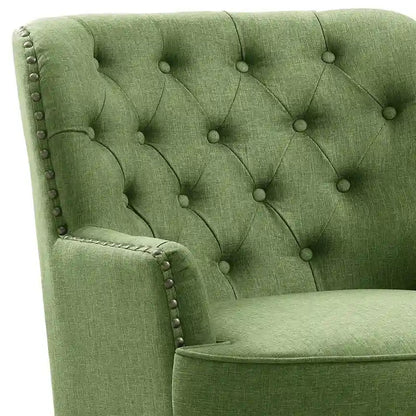 Moser Bay Mignon Velvet / Linen 30 Wide Tufted Wingback Accent Chair