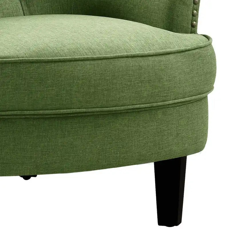 Moser Bay Mignon Velvet / Linen 30 Wide Tufted Wingback Accent Chair