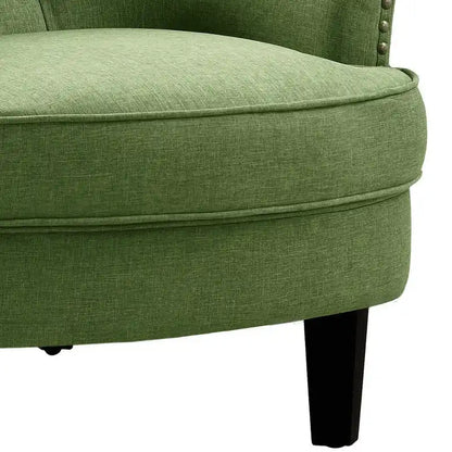Moser Bay Mignon Velvet / Linen 30 Wide Tufted Wingback Accent Chair