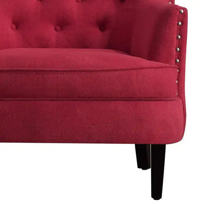 Moser Bay Mignon Velvet / Linen 30 Wide Tufted Wingback Accent Chair