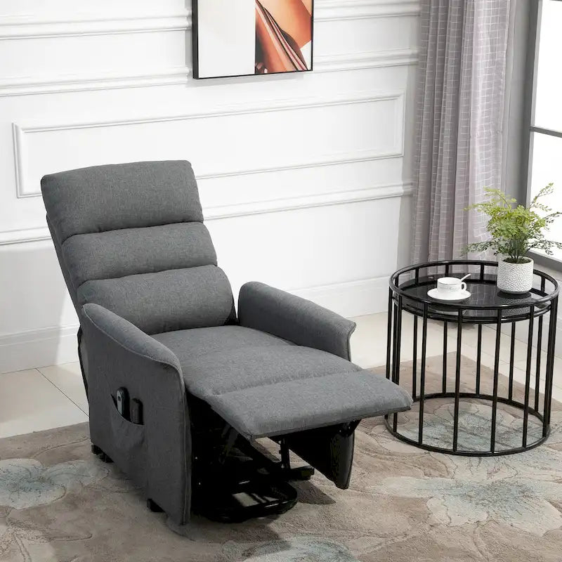 HOMCOM Electric Power Lift Recliner Massage Sofa Vibration with Remote for Elderly, Living Room Office Furniture