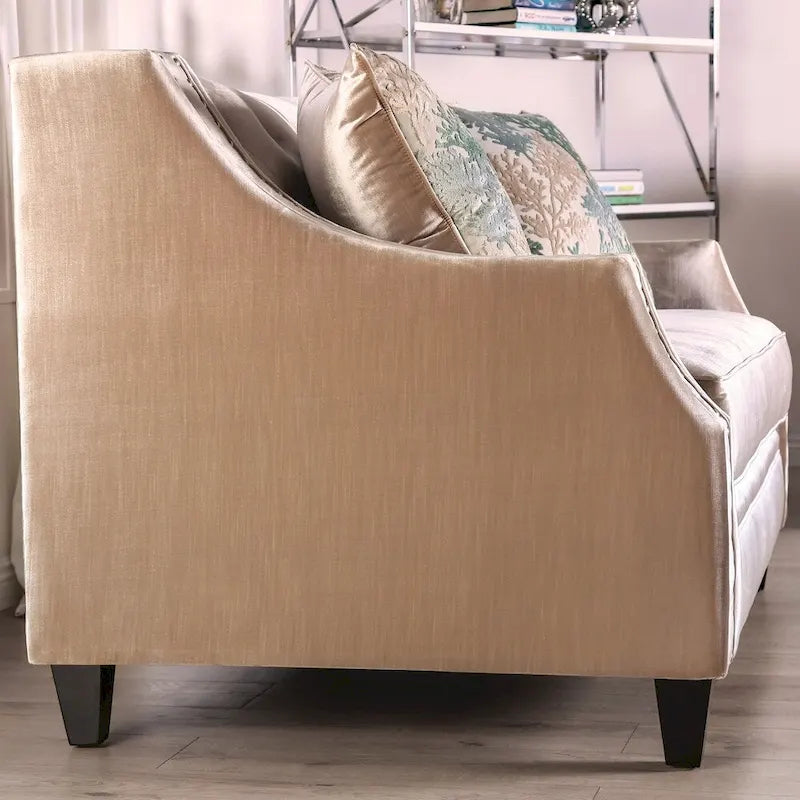 Vynn Transitional Solid Wood Padded Loveseat by Furniture of America