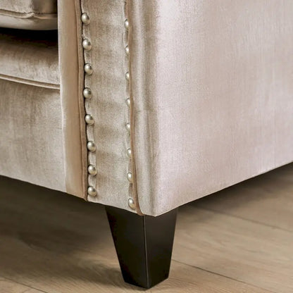 Vynn Transitional Solid Wood Padded Loveseat by Furniture of America