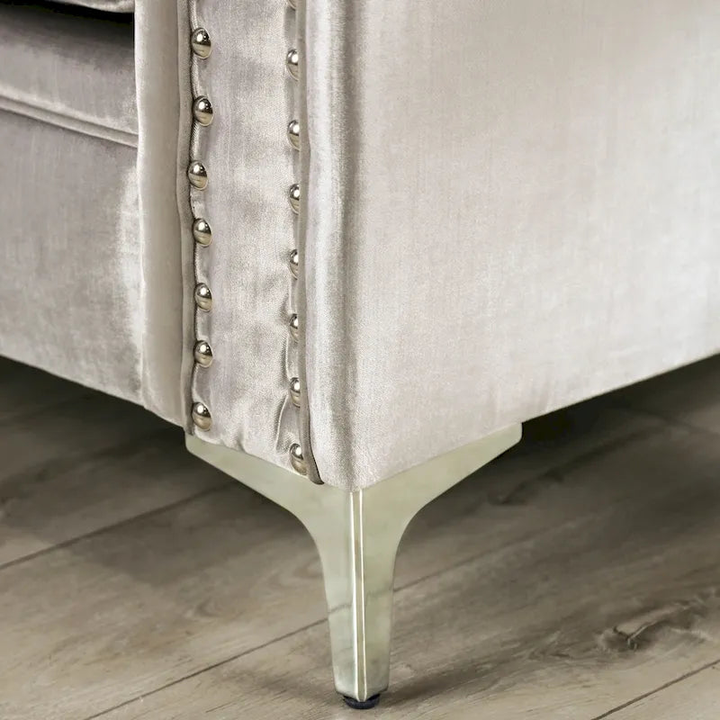 Vynn Transitional Solid Wood Padded Loveseat by Furniture of America