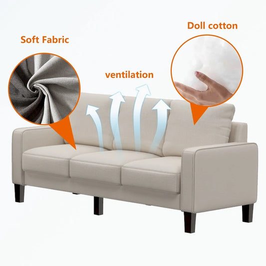 Fabric Upholstered Living Room Furniture Sofa