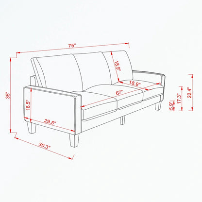 Fabric Upholstered Living Room Furniture Sofa