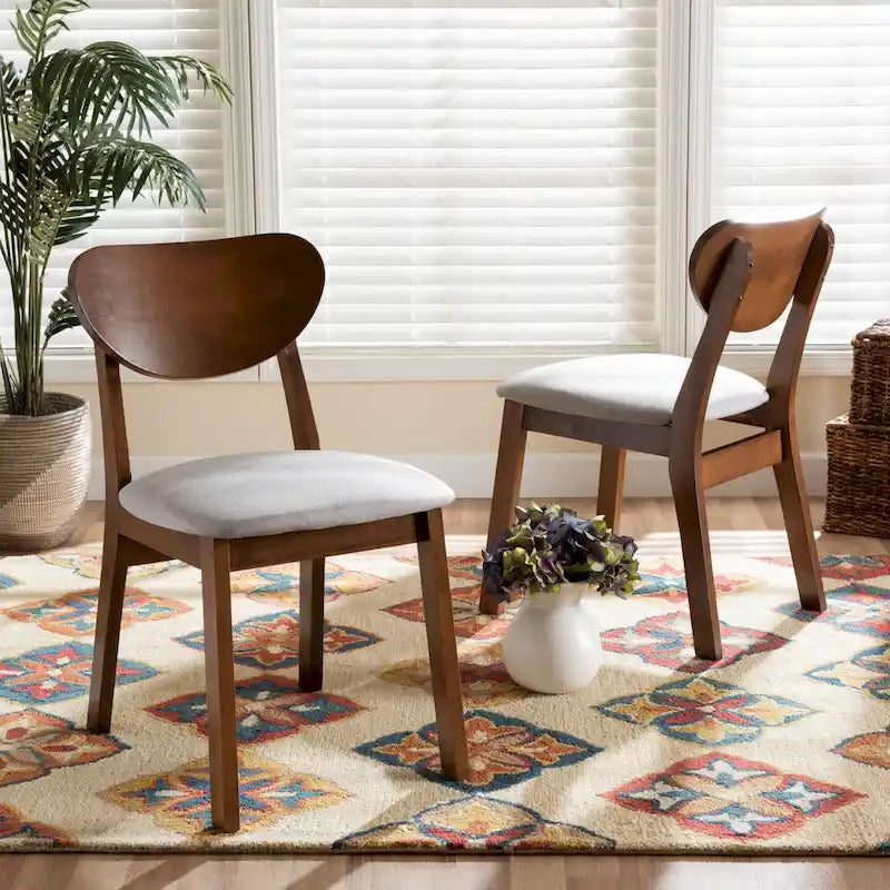 Damara Mid-Century Modern 2-Piece Dining Chair Set