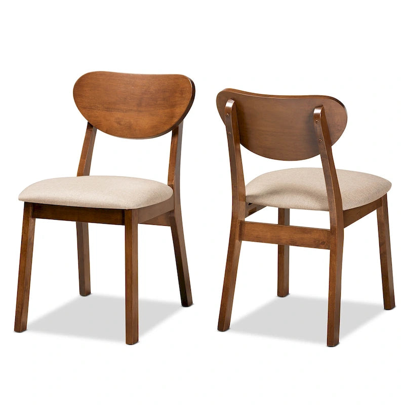 Damara Mid-Century Modern 2-Piece Dining Chair Set