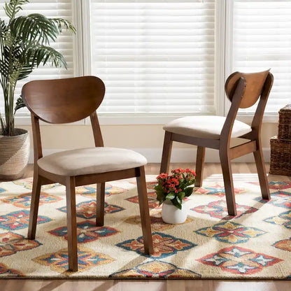 Damara Mid-Century Modern 2-Piece Dining Chair Set