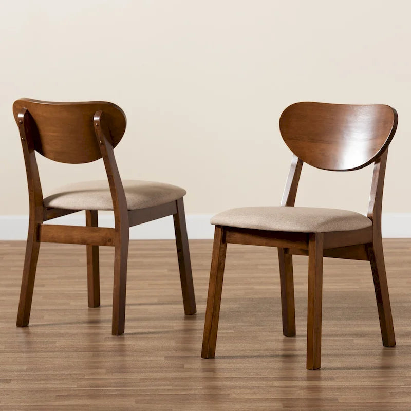 Damara Mid-Century Modern 2-Piece Dining Chair Set