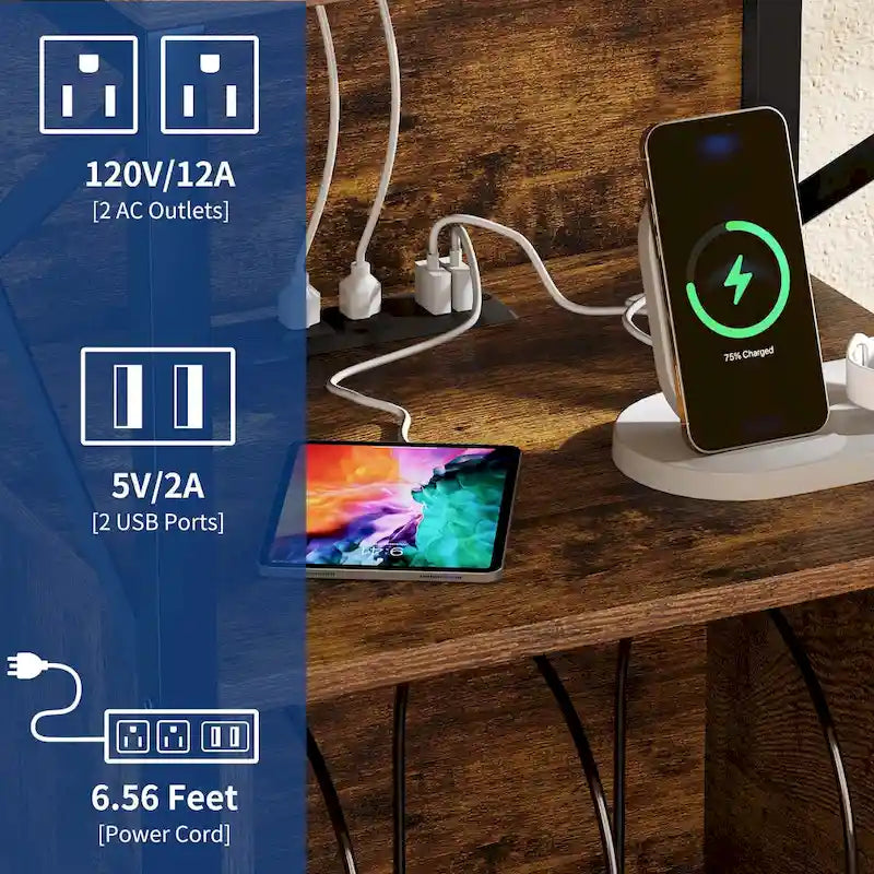 Moasis Record Player Turntable Stand Wheeled with LED Light, Charging Station