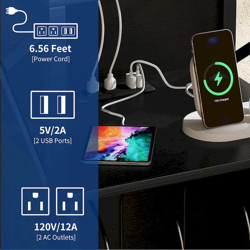 Moasis Record Player Turntable Stand Wheeled with LED Light, Charging Station