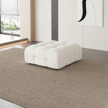 L-Shaped Velvet Sectional Sofa with Ottoman