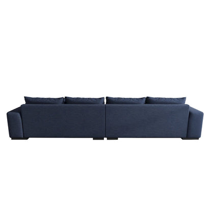 Modern Modular Down Sectional Sofa,Light Grey/Dark Blue