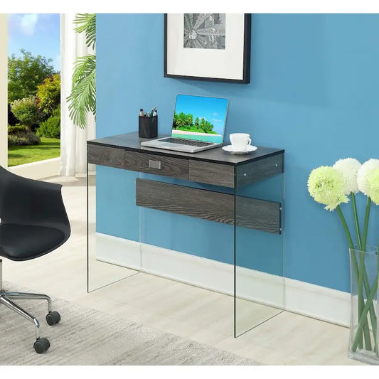 Convenience Concepts SoHo 1 Drawer Glass 36 Desk